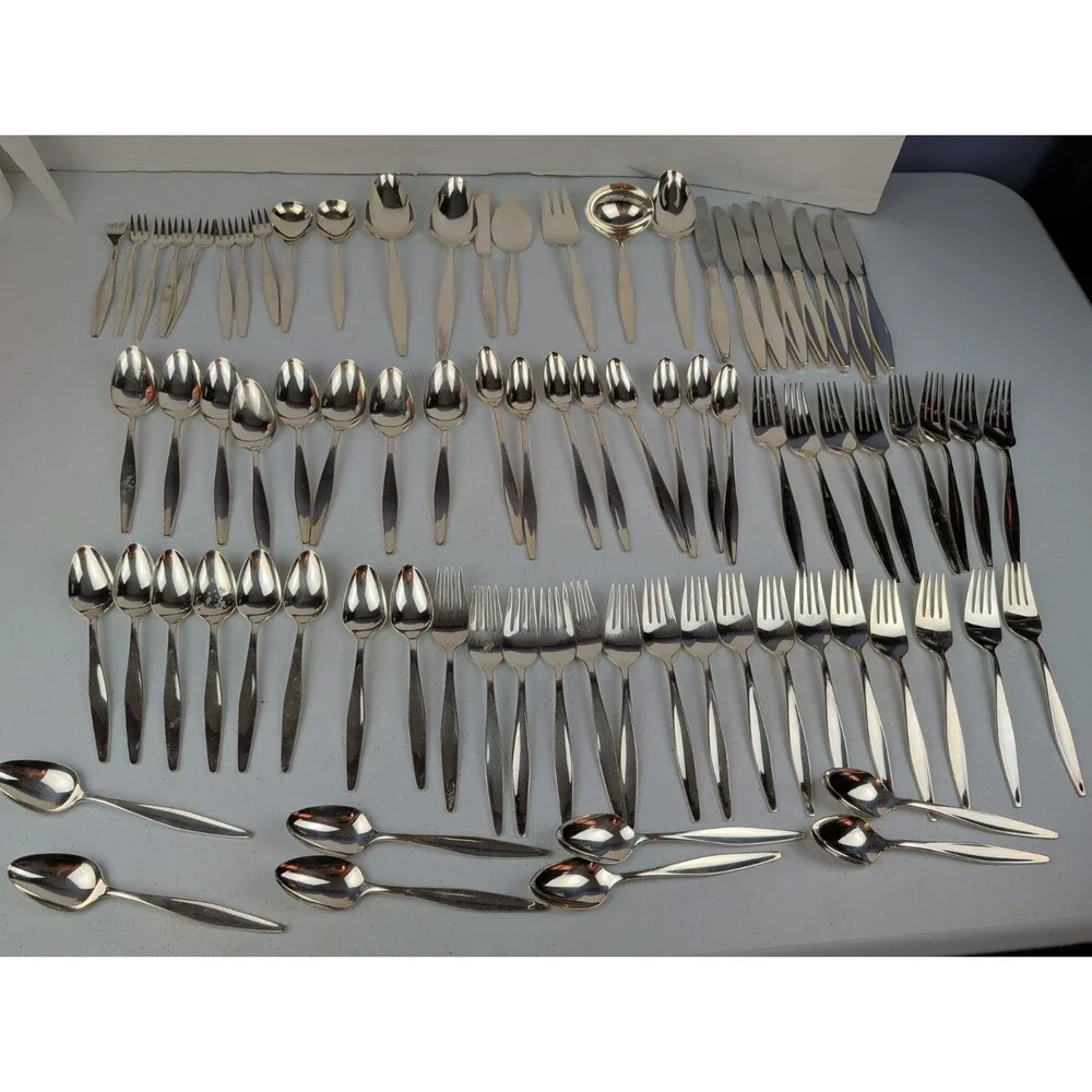 81-Piece Silver Plate Flatware Set Denmark Design Reed and Barton Vtg MCM